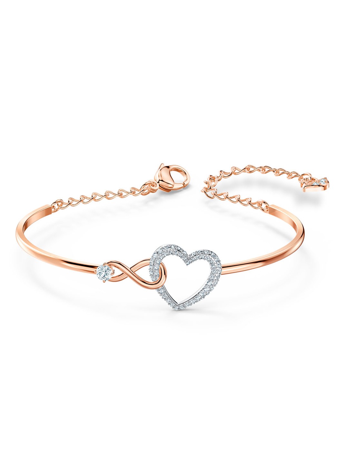 Swarovski Bangle met kristal - detail 2 roségoud