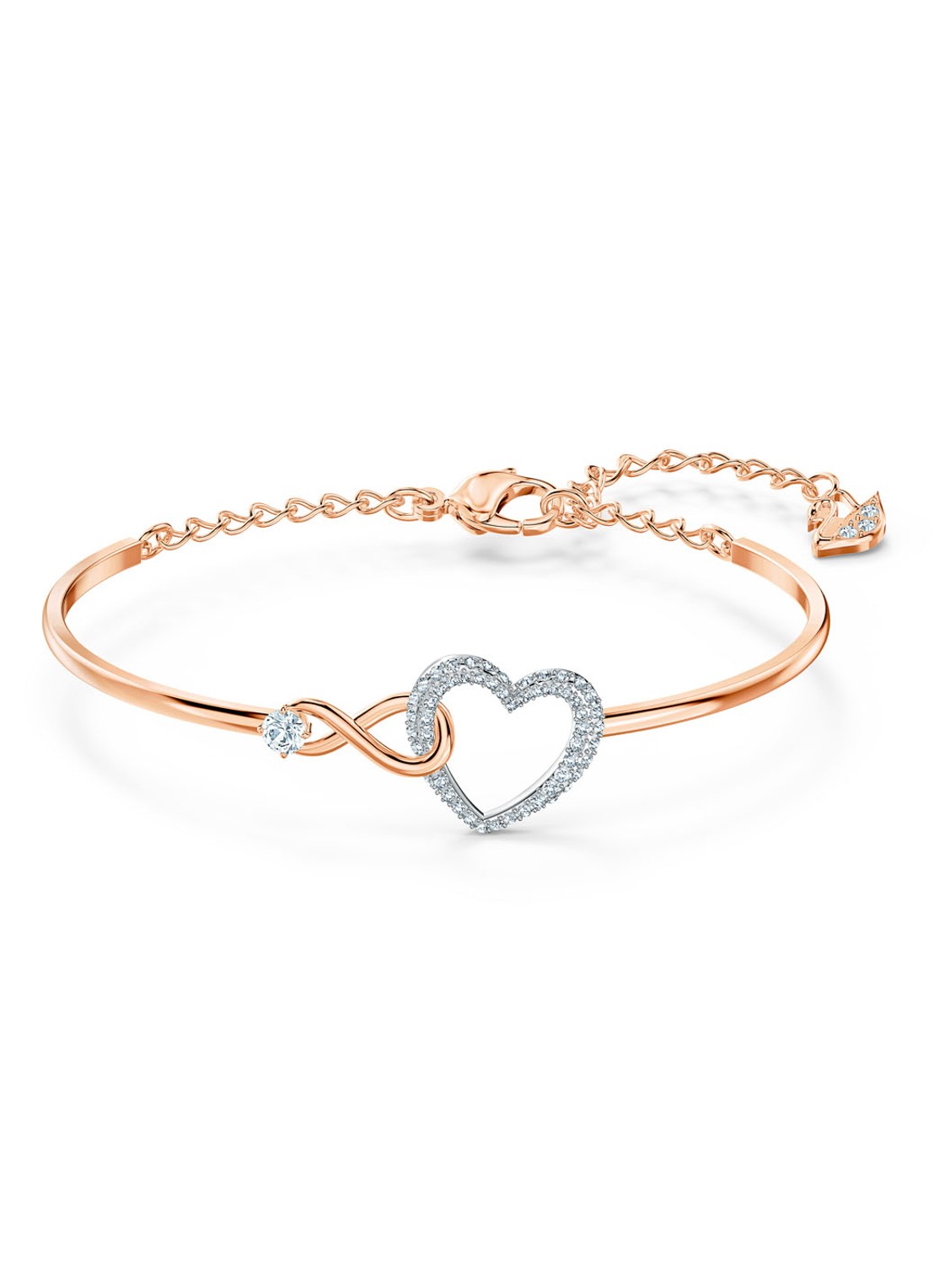 Swarovski Bangle met kristal - voorkant roségoud