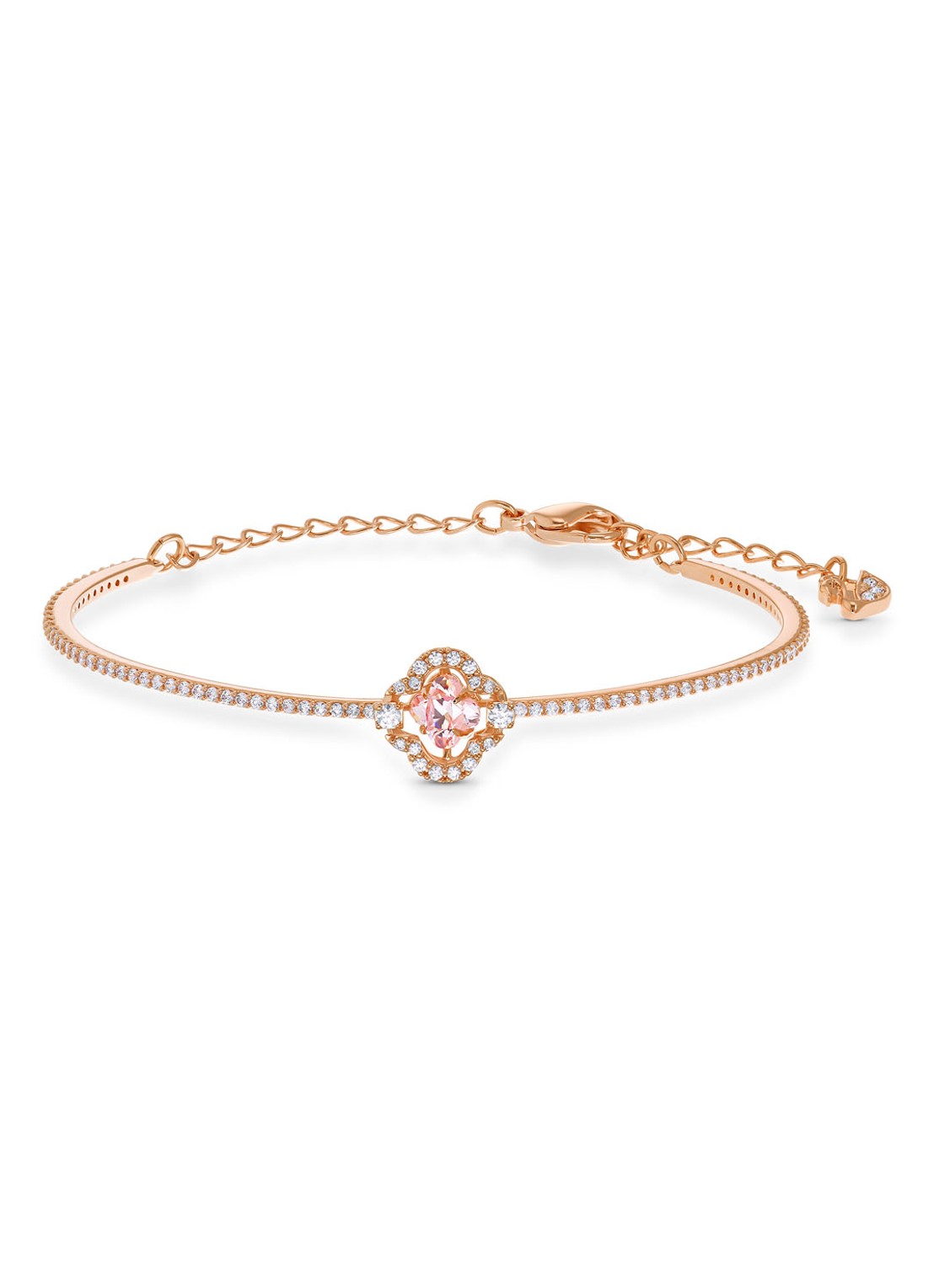 Swarovski Bangle met kristal - voorkant roségoud