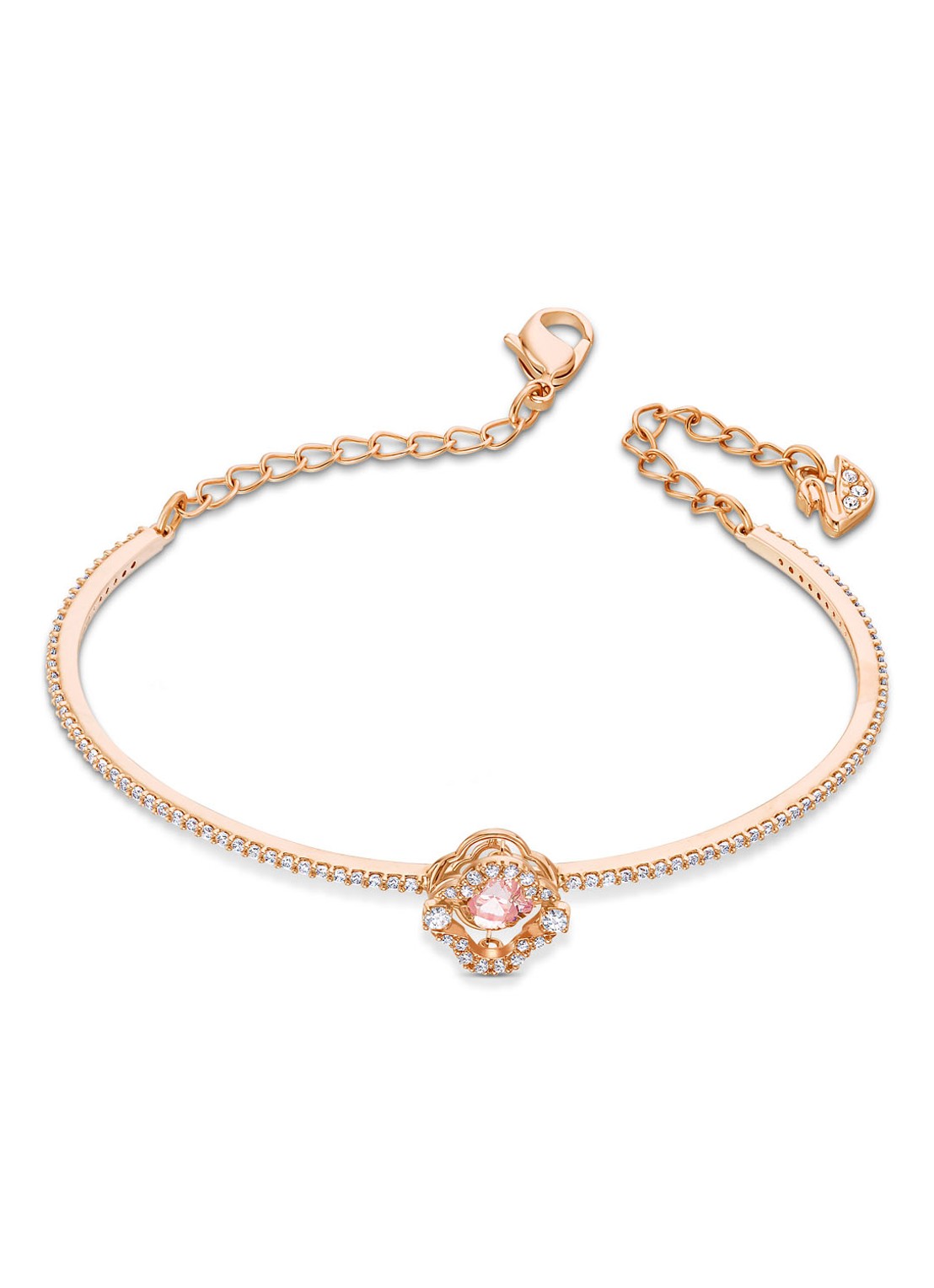 Swarovski Bangle met kristal - voorkant 2 roségoud