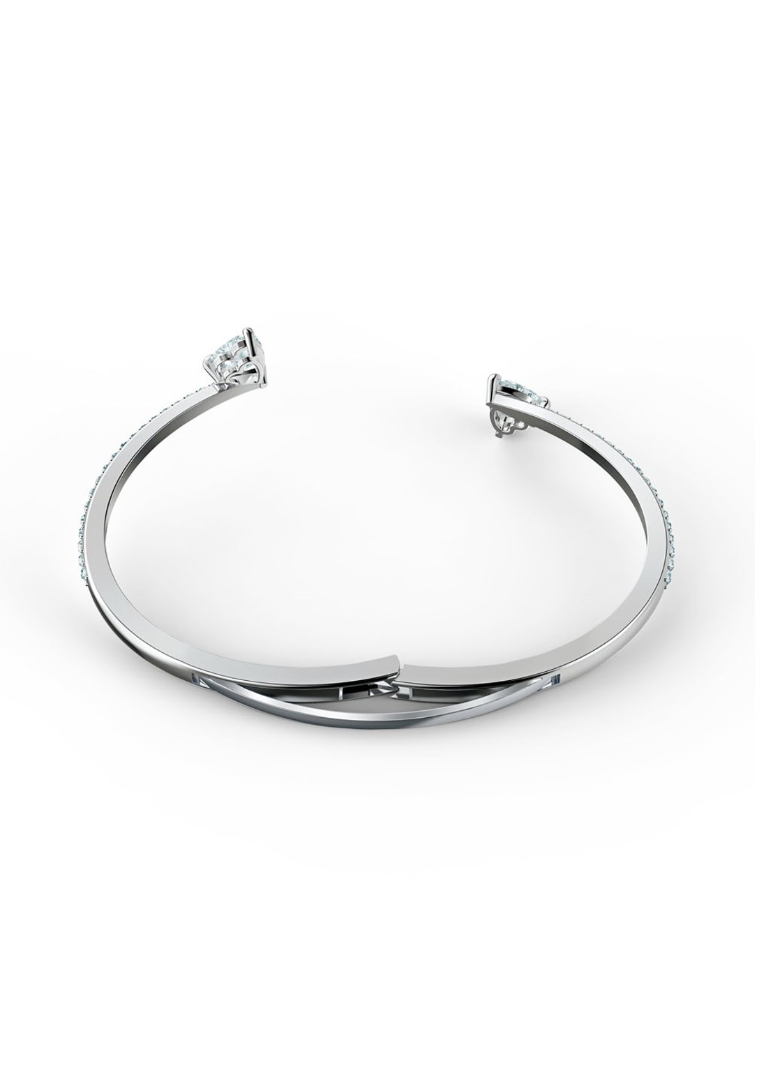 Swarovski Bangle met kristal - detail 3 zilver