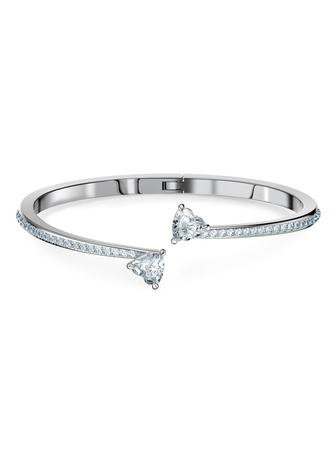 Swarovski Bangle met kristal - voorkant zilver