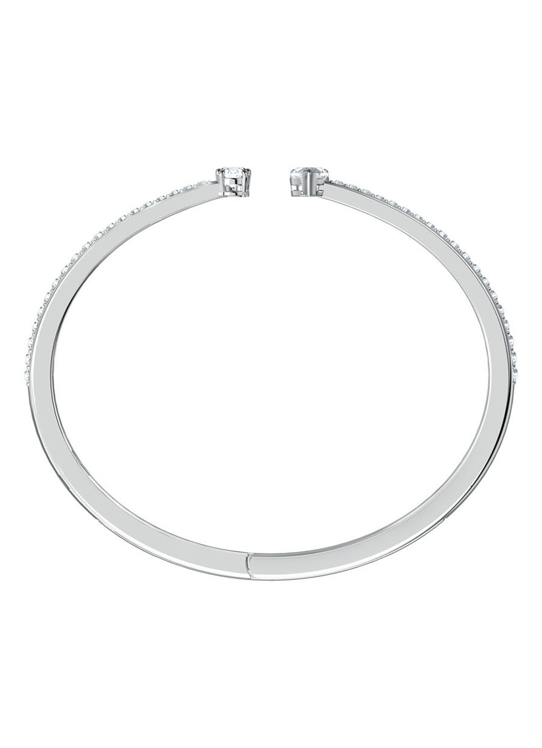 Swarovski Bangle met kristal - voorkant 2 zilver