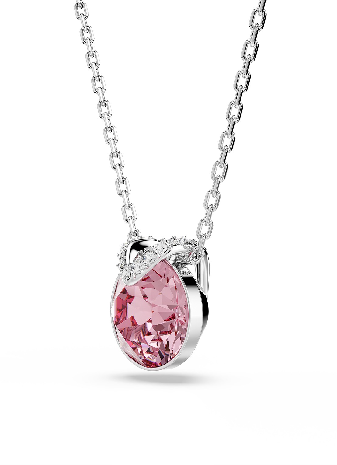 Swarovski Bella ketting met kristal - detail 3 zilver