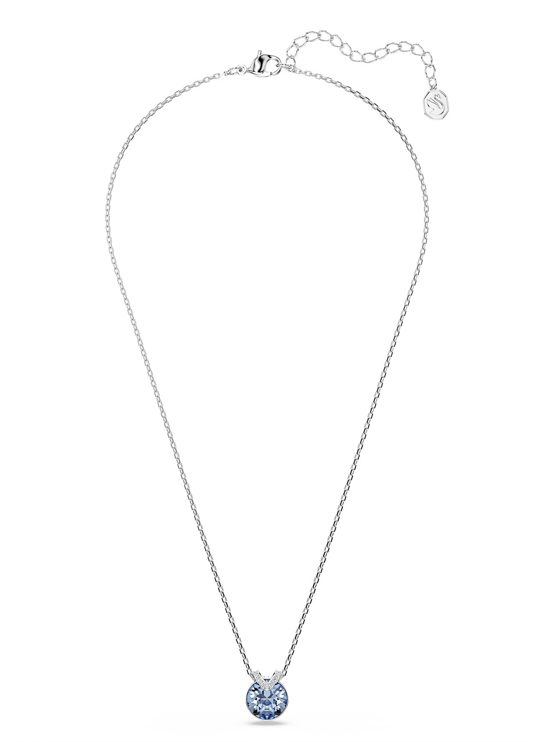 Swarovski Bella ketting met kristal - detail zilver
