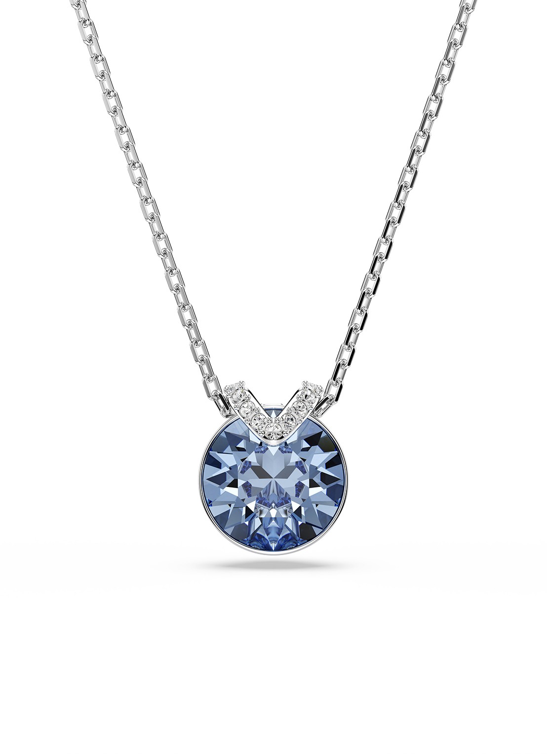 Swarovski Bella ketting met kristal - voorkant 5 zilver