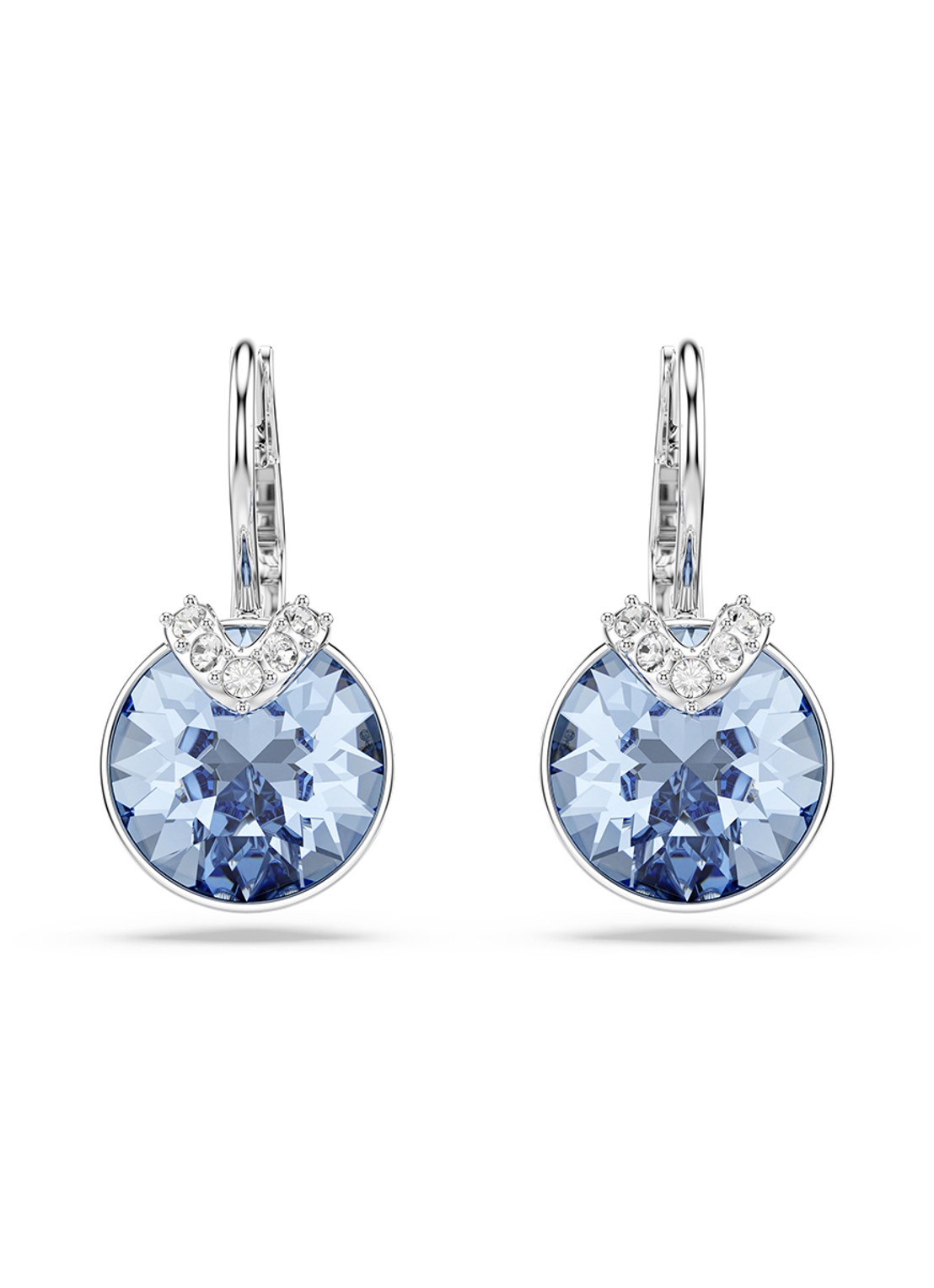Swarovski Bella oorhangers met kristal - detail zilver