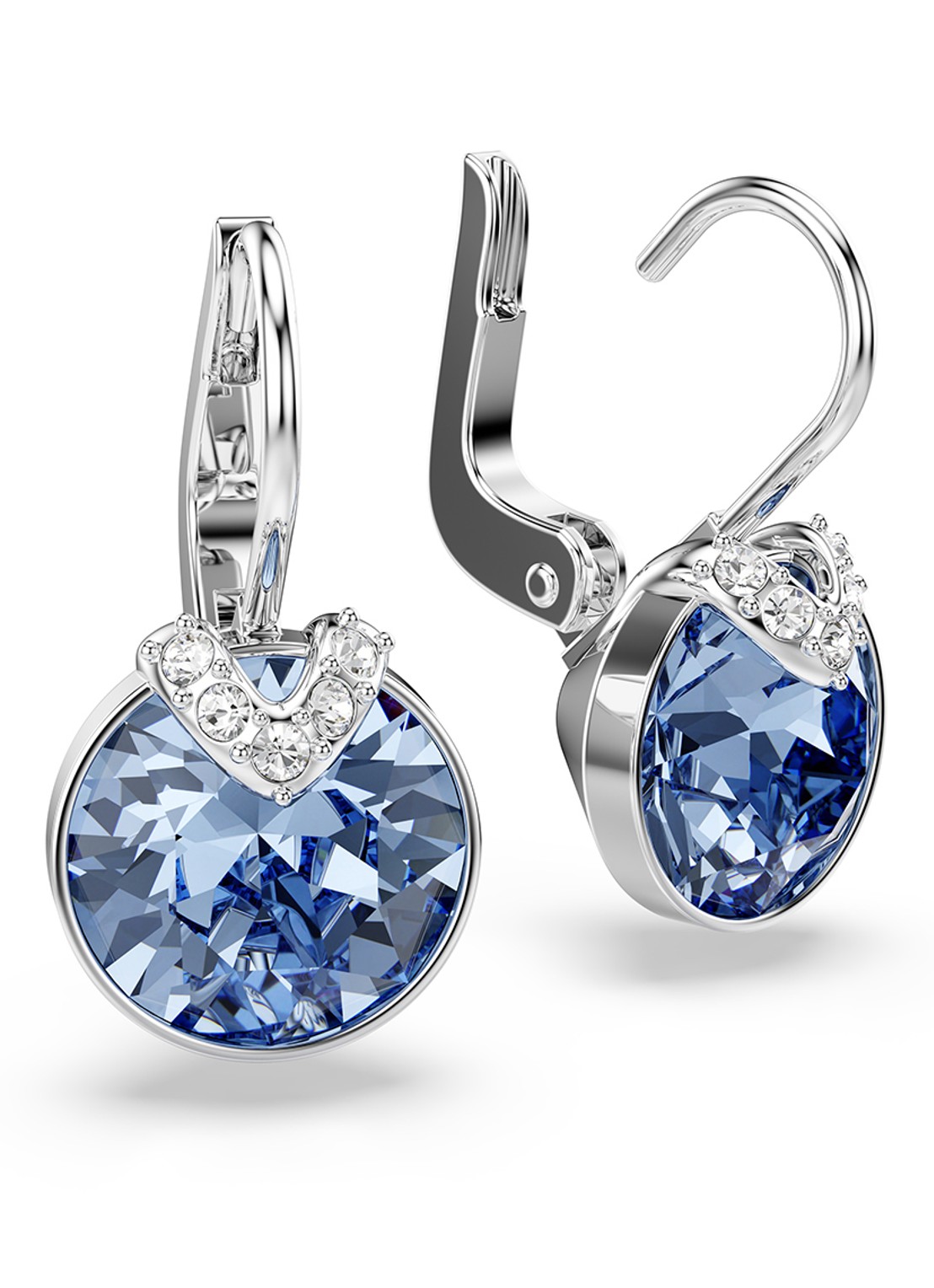 Swarovski Bella oorhangers met kristal - detail 2 zilver