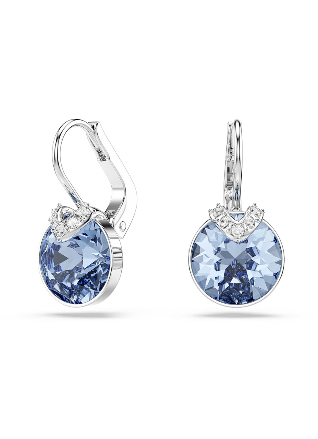 Swarovski Bella oorhangers met kristal - voorkant 4 zilver