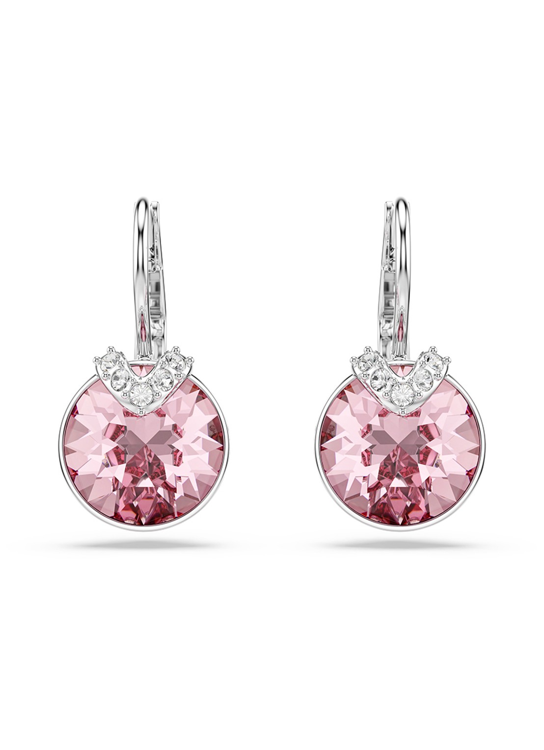 Swarovski Bella oorhangers met kristal - detail zilver