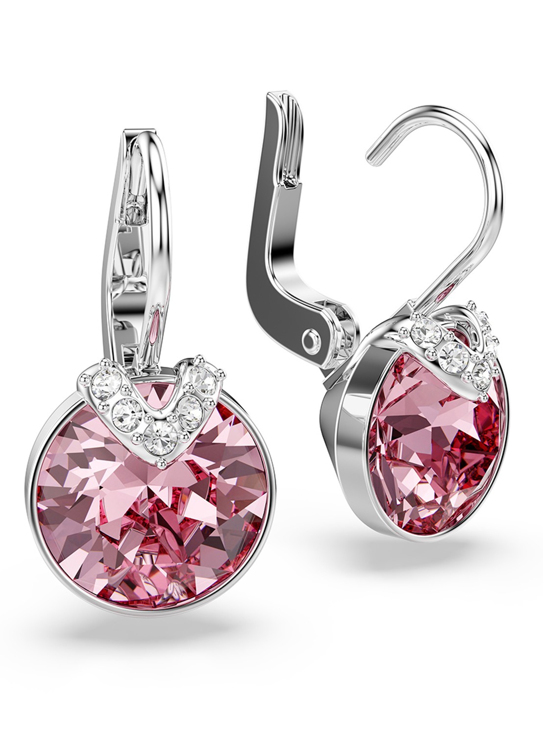 Swarovski Bella oorhangers met kristal - detail 2 zilver