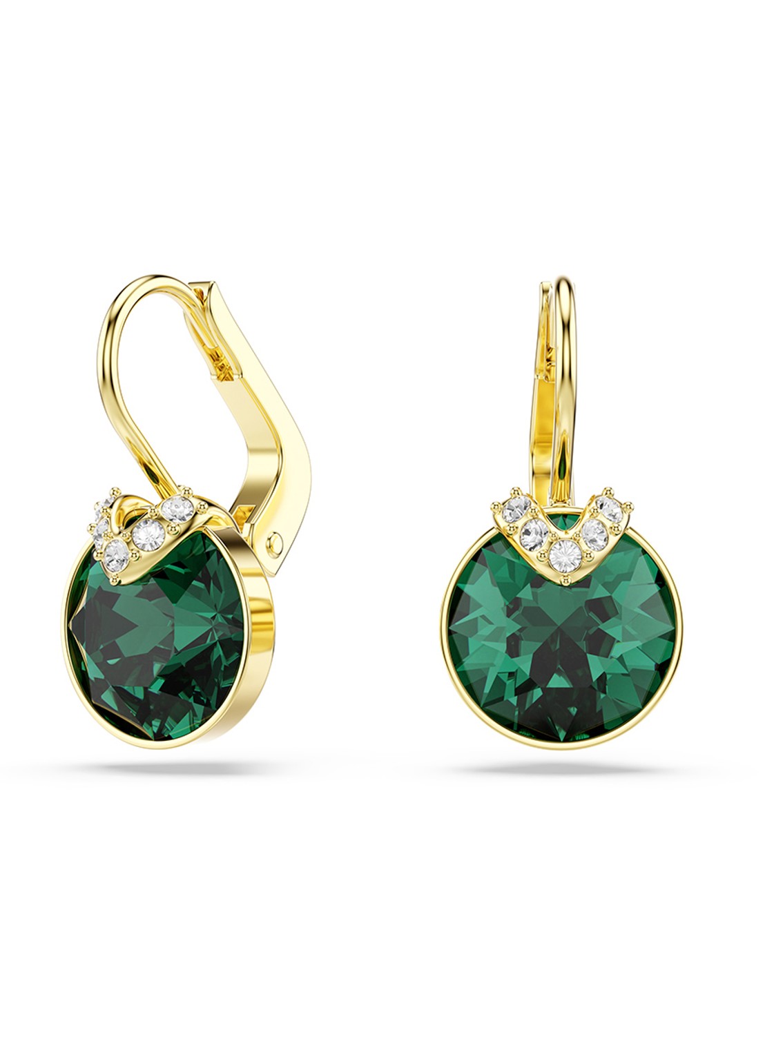 Swarovski Bella oorhangers met kristal - voorkant goud