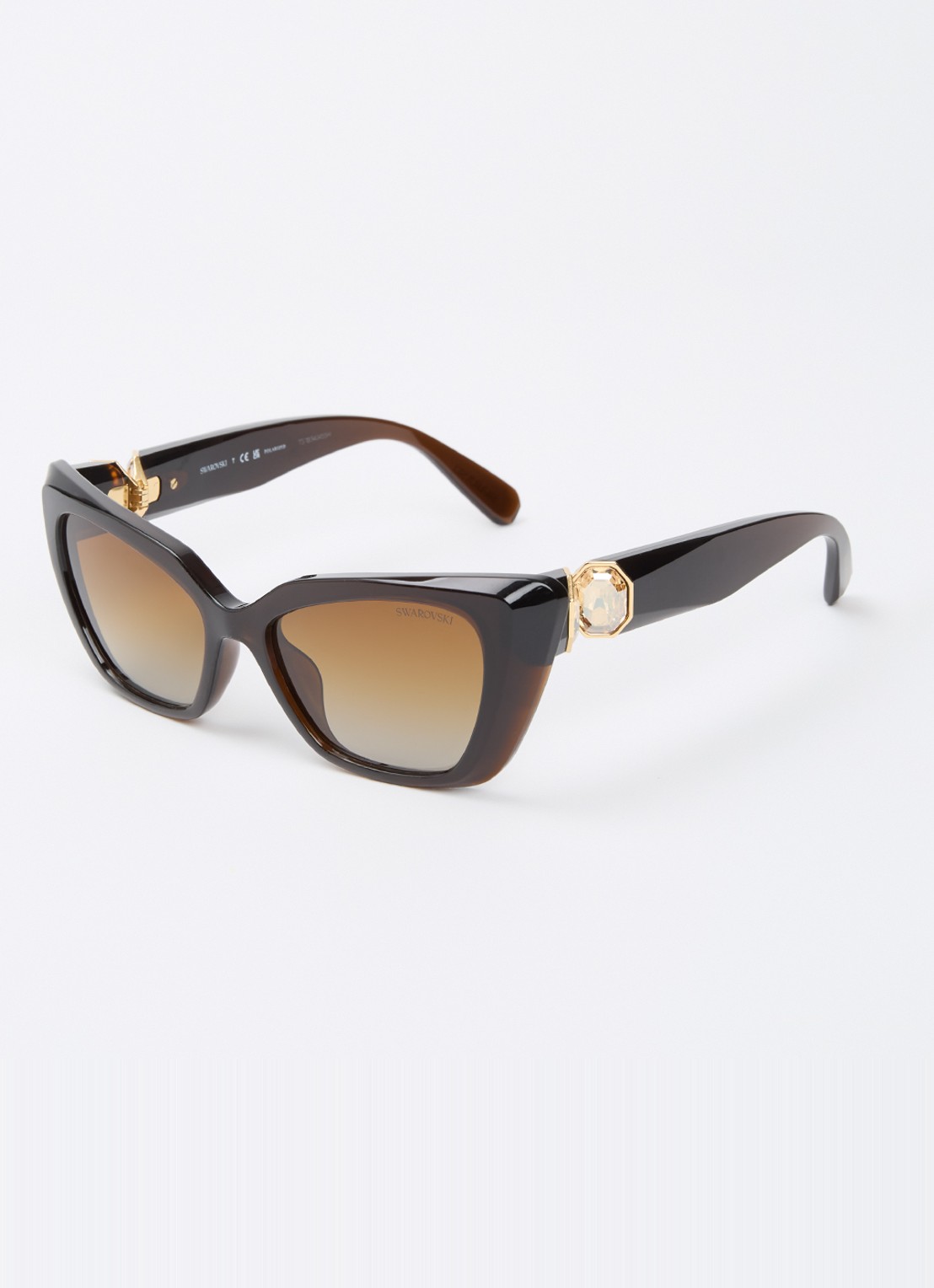 Swarovski Cat Eye zonnebril gepolariseerd SK6047 - voorkant donkerbruin