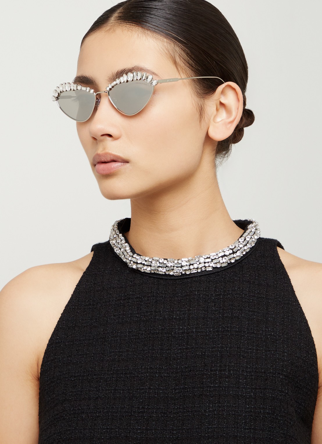Swarovski Cat Eye zonnebril SK7009 - voorkant 2 zilver
