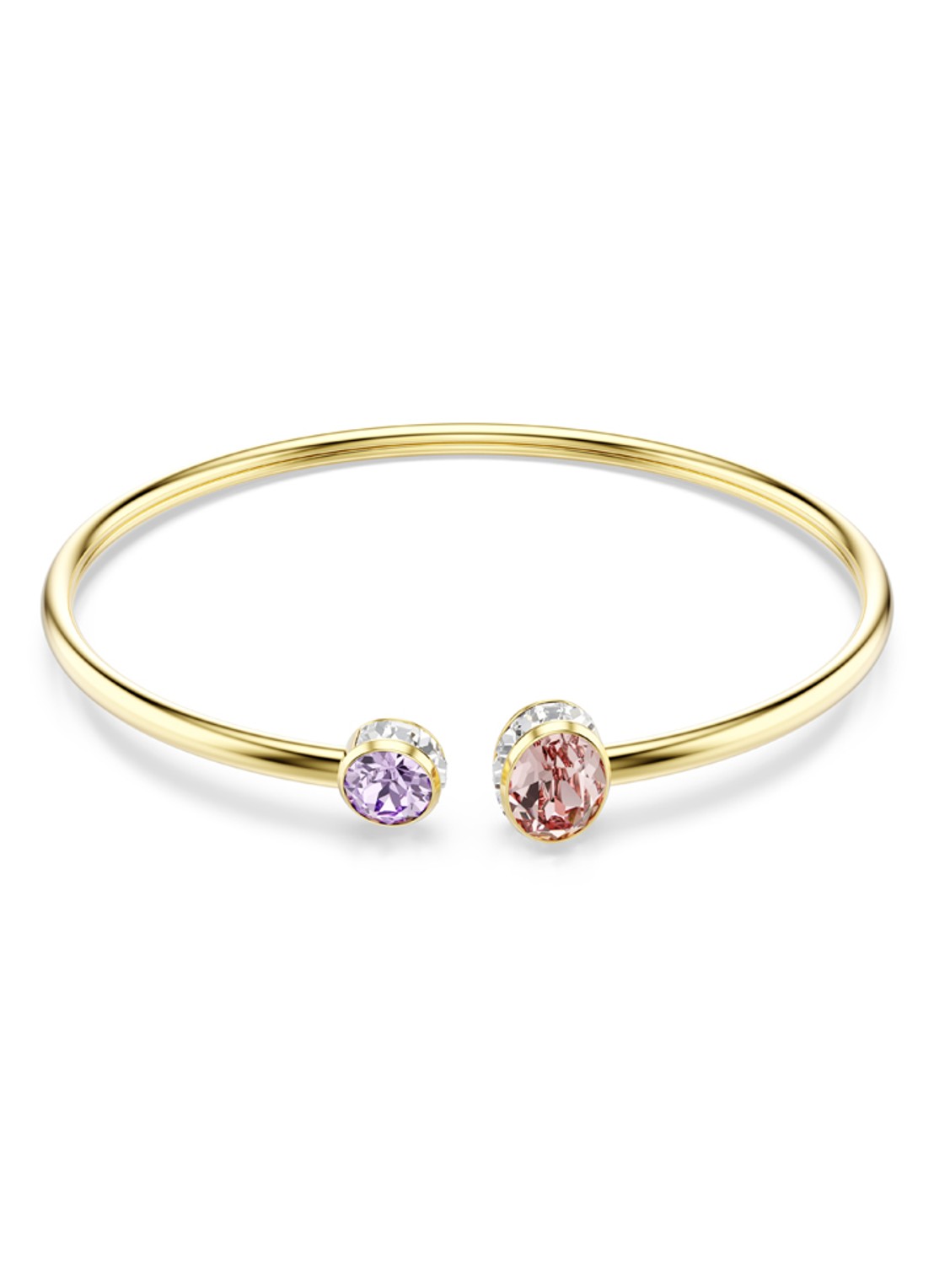 Swarovski Chroma bangle met kristal  - voorkant goud