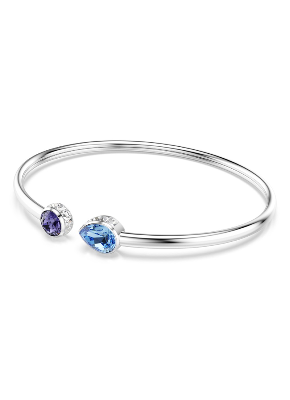 Swarovski Chroma bangle met kristal - detail 2 zilver
