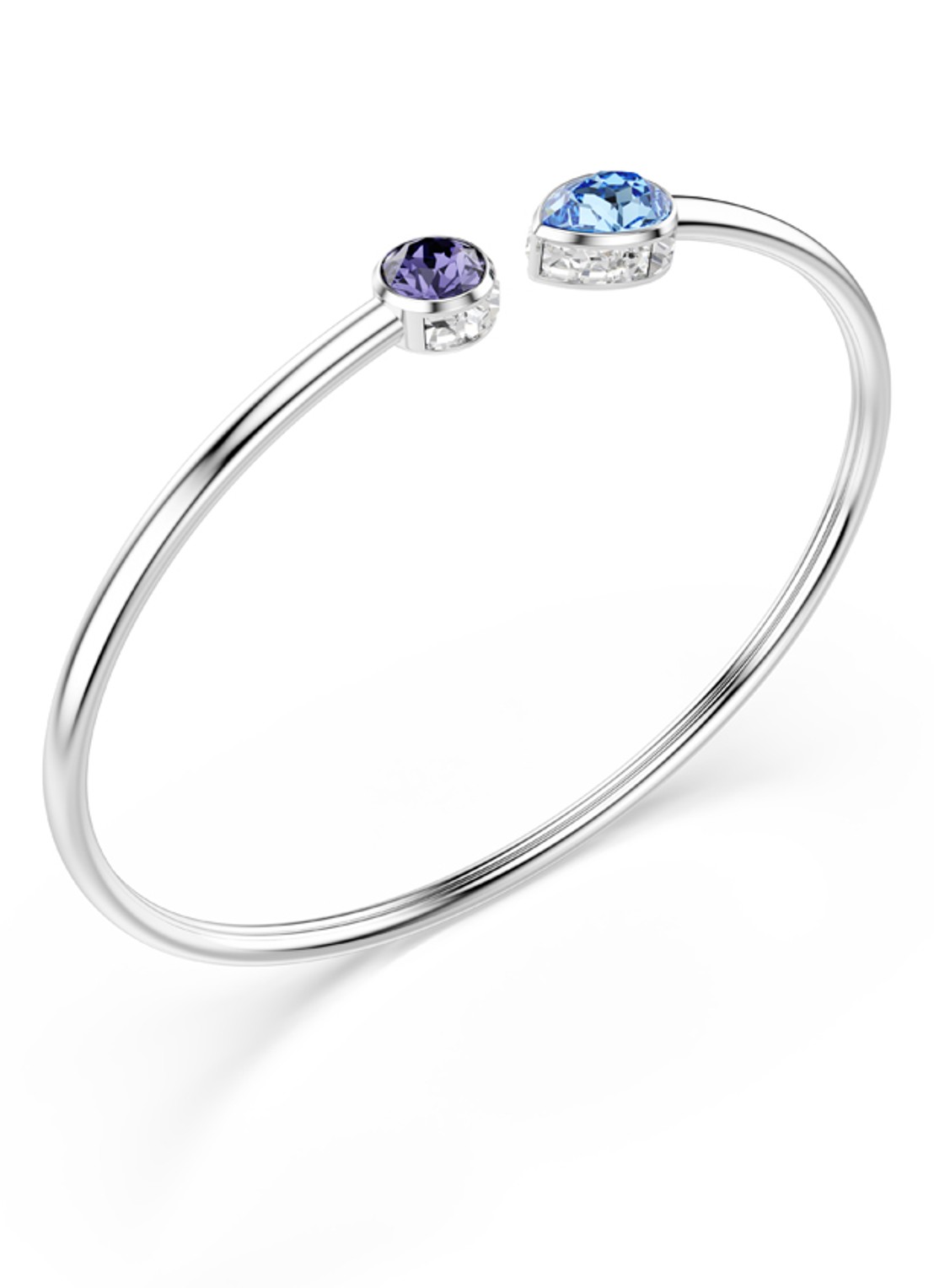 Swarovski Chroma bangle met kristal - detail 3 zilver