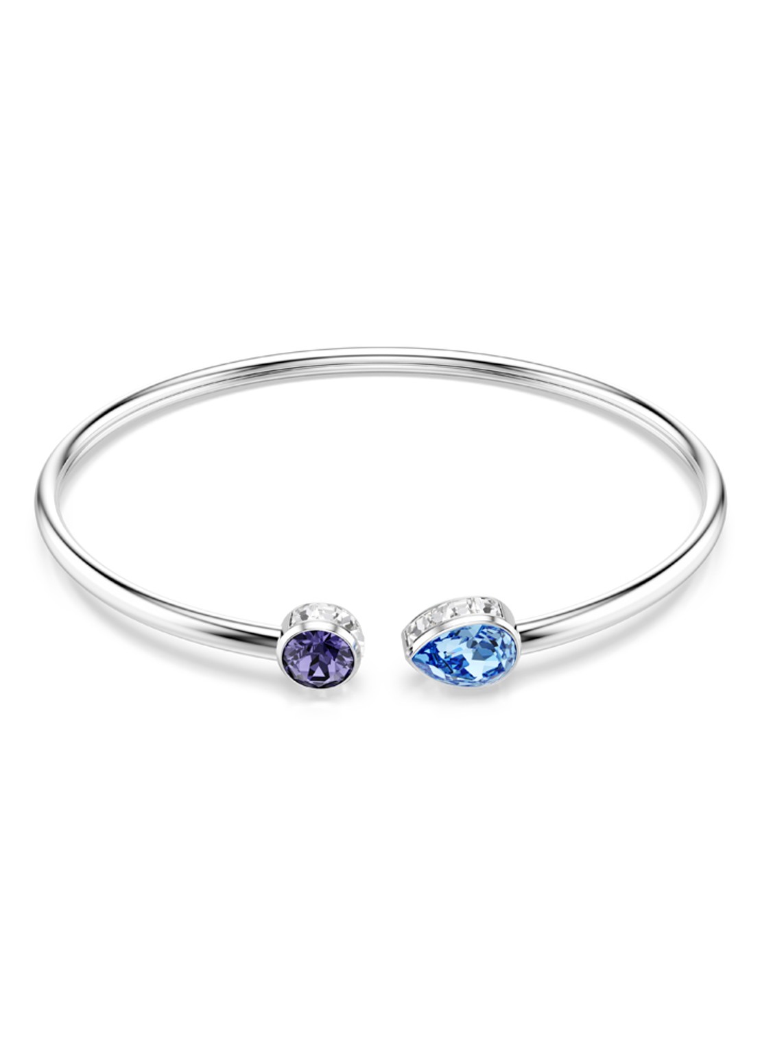 Swarovski Chroma bangle met kristal - voorkant zilver