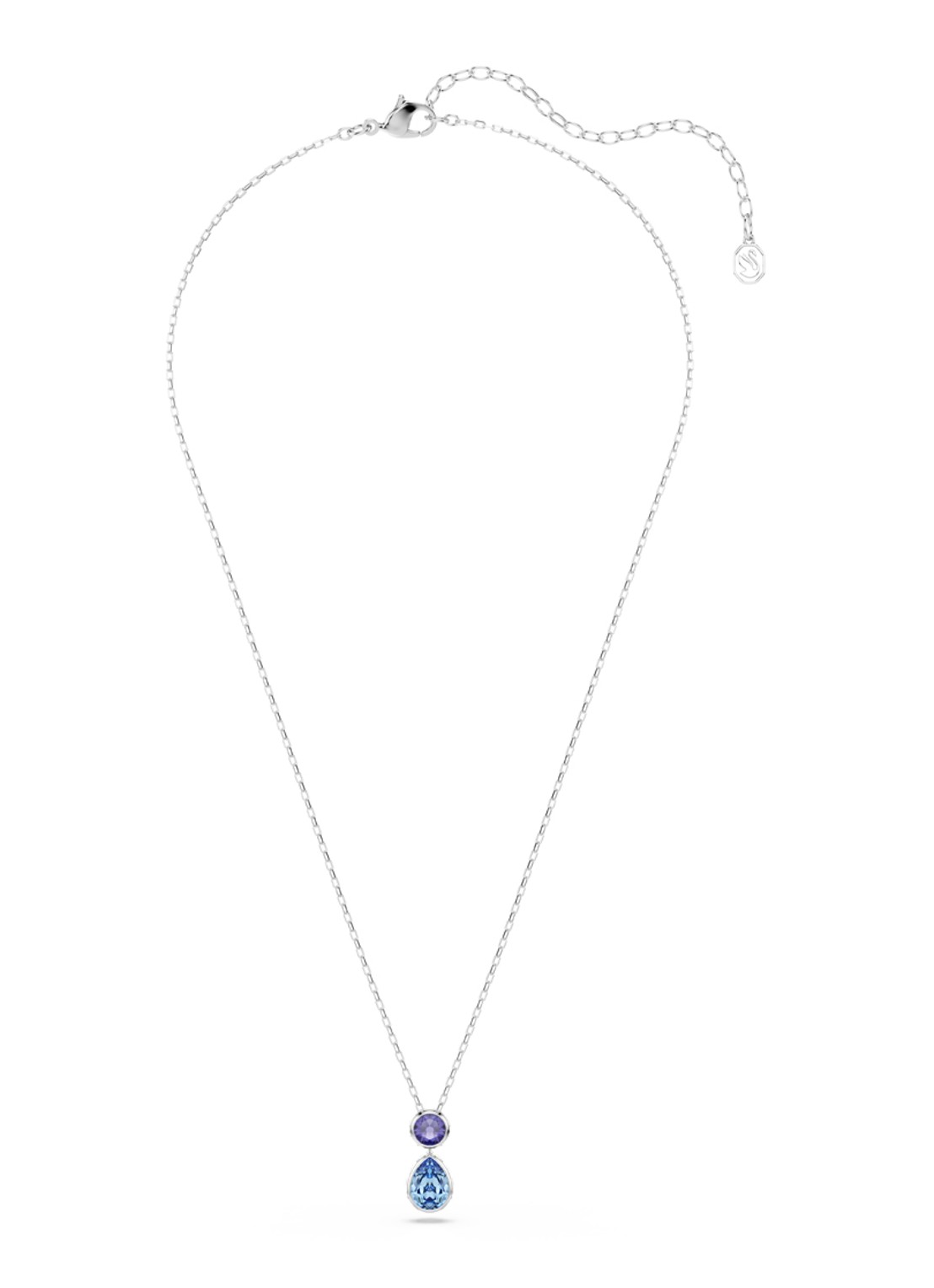 Swarovski Chroma ketting met kristal - detail 2 zilver