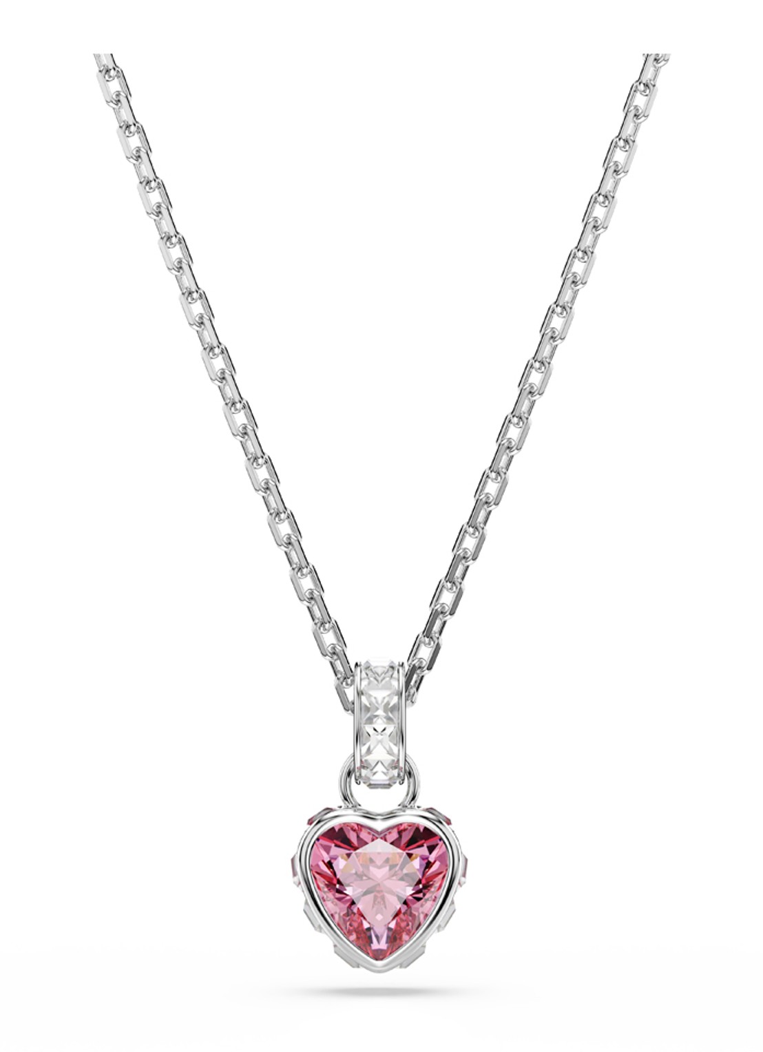 Swarovski Chroma ketting met kristal - voorkant zilver