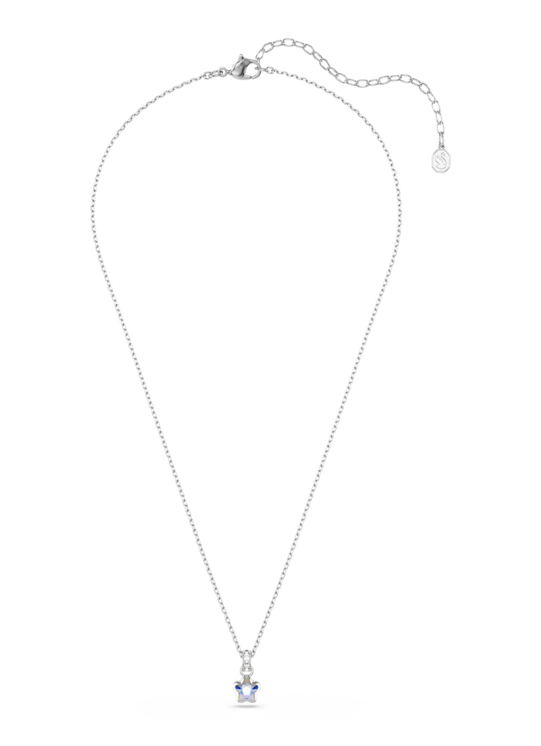 Swarovski Chroma ketting met kristal - detail zilver