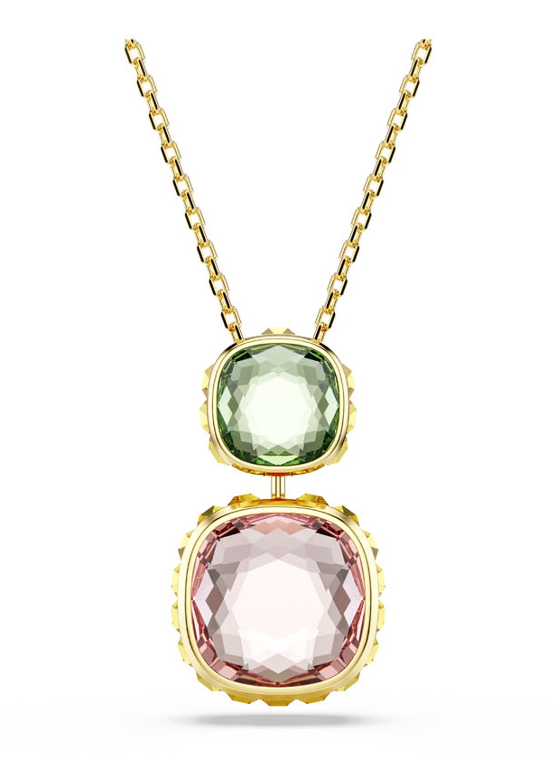 Swarovski Chroma ketting verguld  - voorkant goud