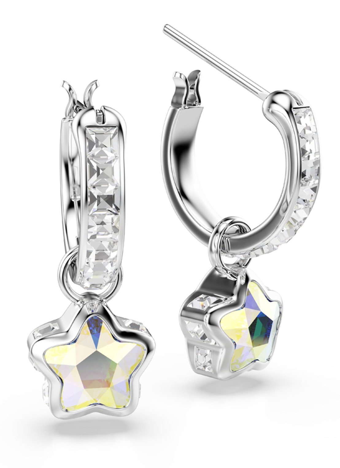 Swarovski Chroma oorhangers met kristal - detail 2 zilver
