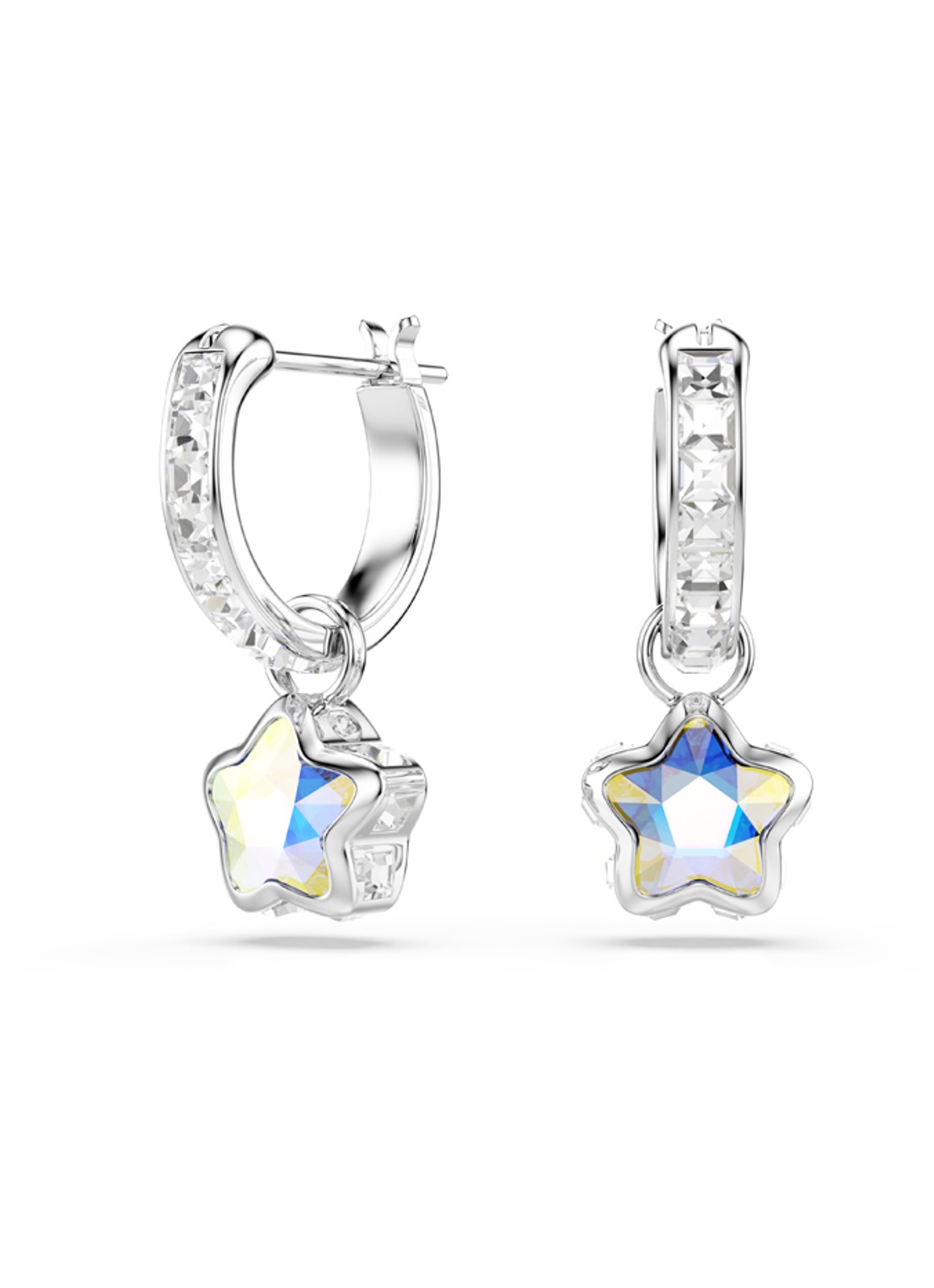 Swarovski Chroma oorhangers met kristal - voorkant 4 zilver