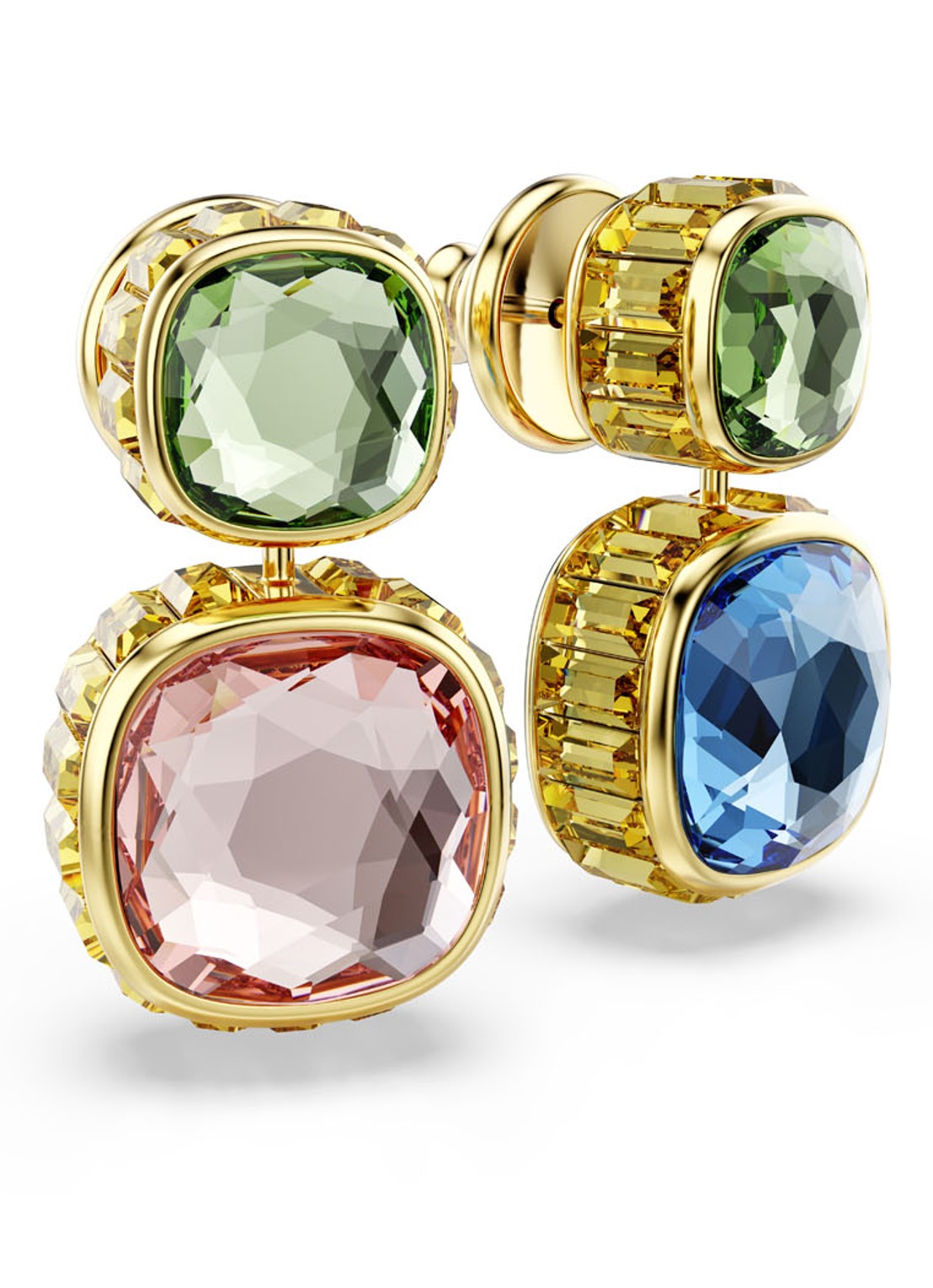 Swarovski Chroma oorstekers met kristal  - detail 3 goud