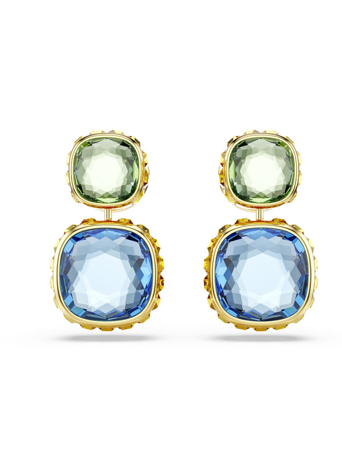 Swarovski Chroma oorstekers met kristal  - voorkant goud