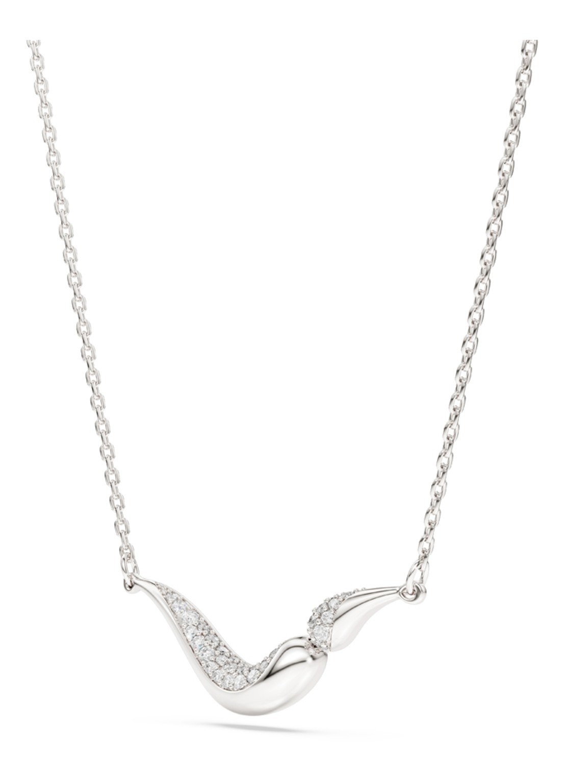 Swarovski Classica ketting met kristal - detail 2 zilver