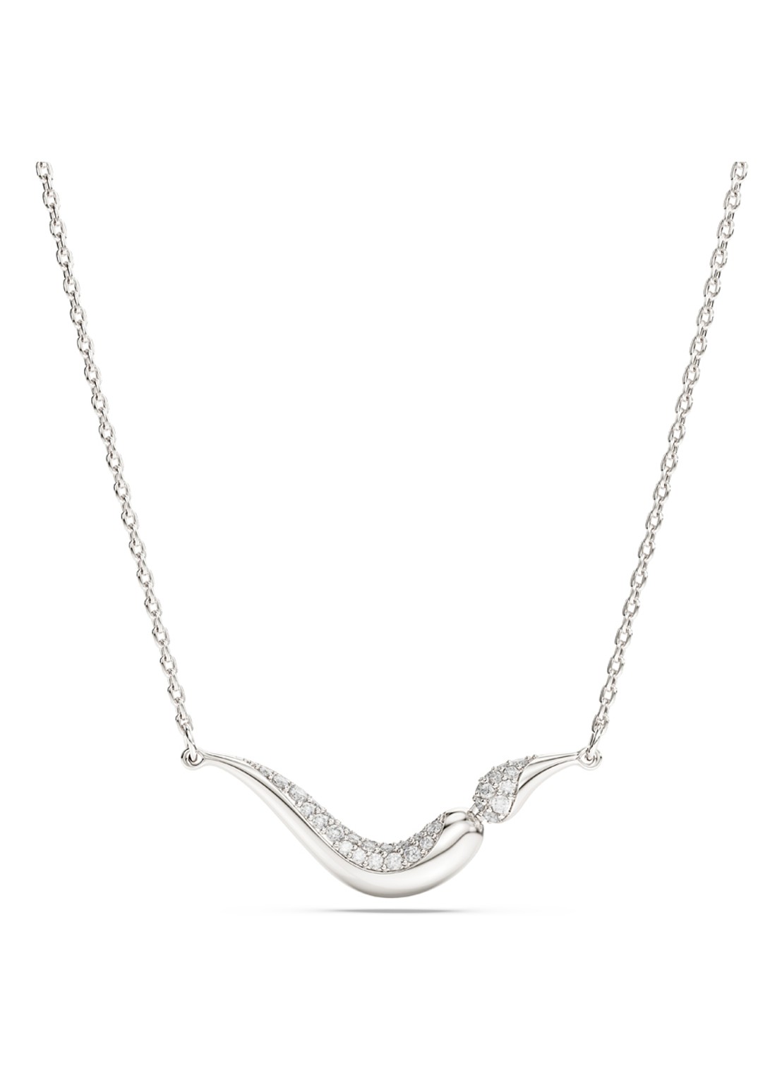 Swarovski Classica ketting met kristal - voorkant 5 zilver