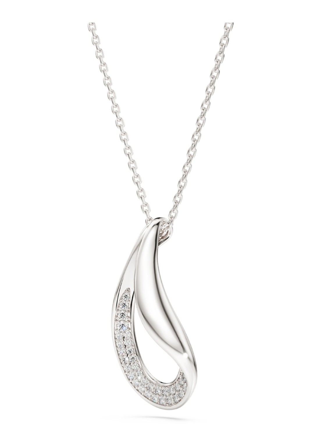 Swarovski Classica ketting met kristal - detail 2 zilver
