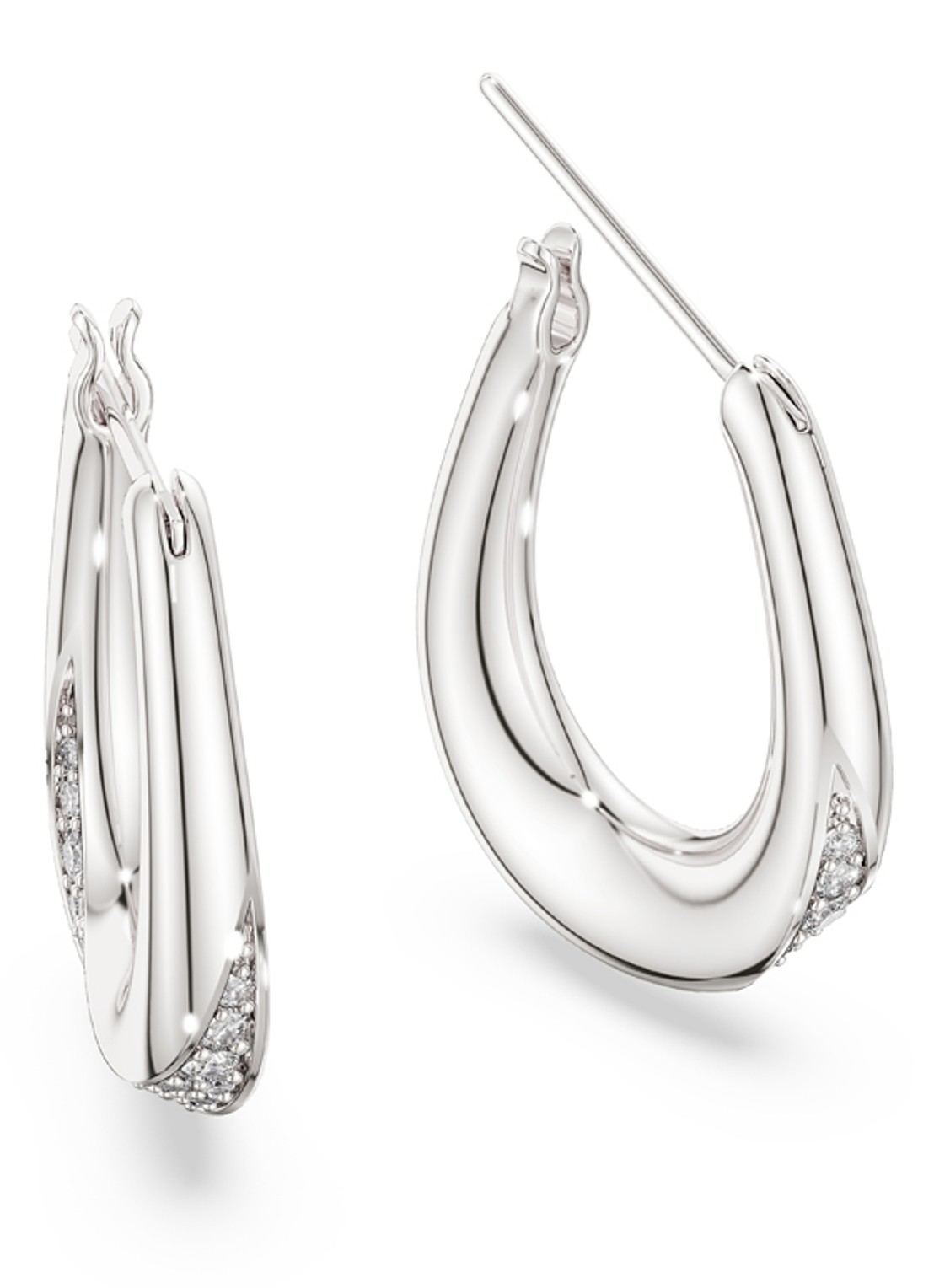 Swarovski Classica oorhangers met kristal - detail 3 zilver