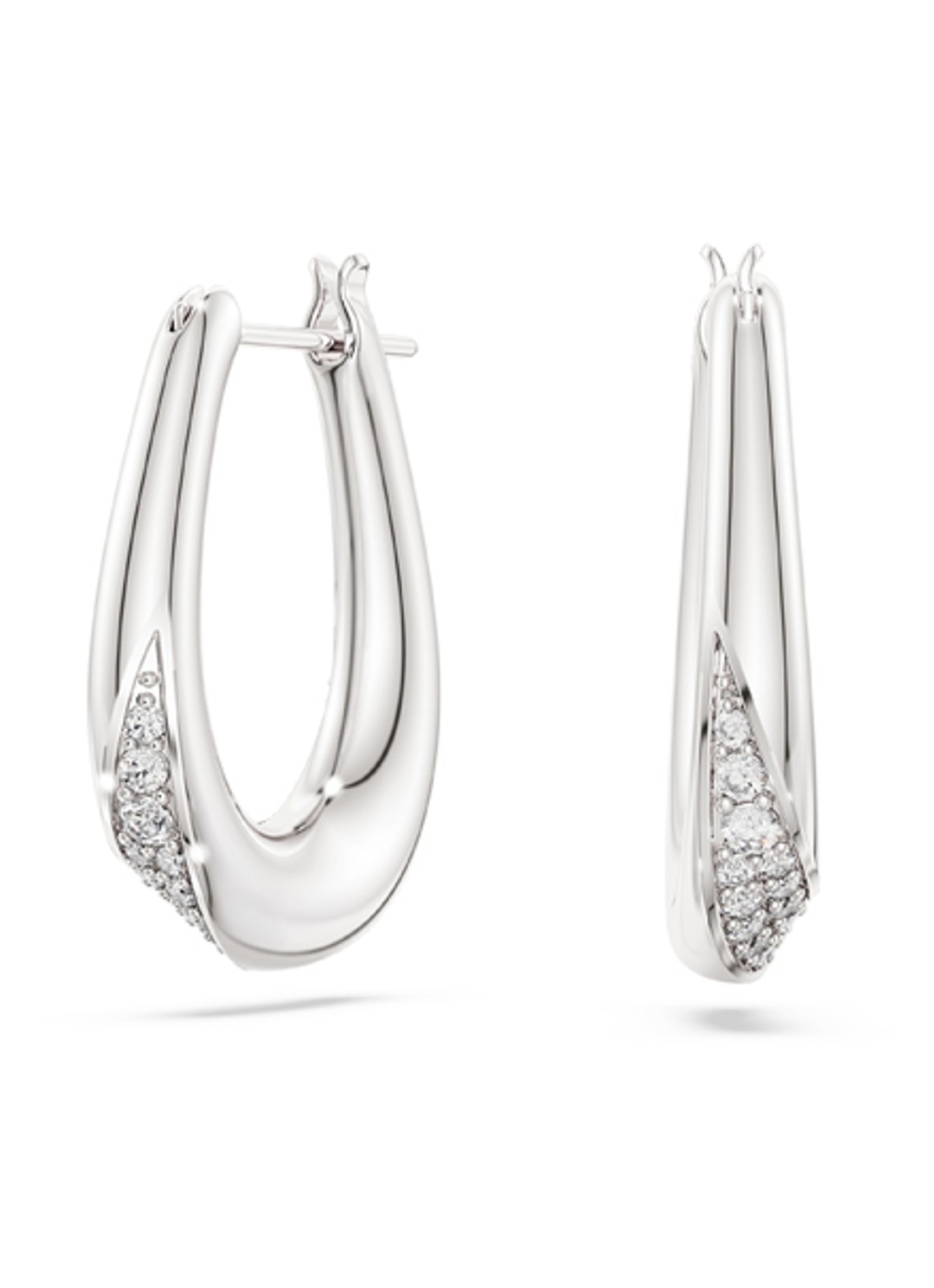 Swarovski Classica oorhangers met kristal - voorkant zilver