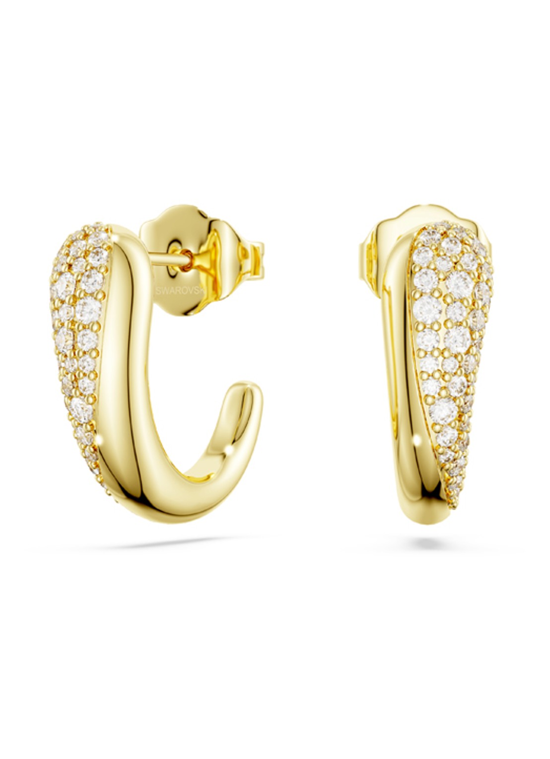 Swarovski Classica oorstekers verguld  - voorkant 4 goud
