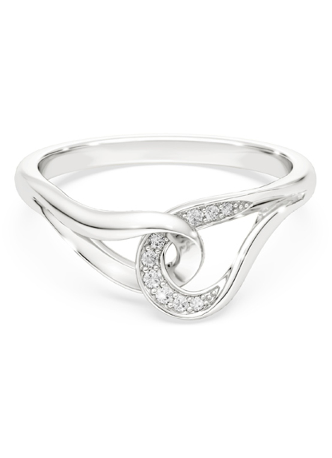 Swarovski Classica ring met kristal 58 - voorkant zilver