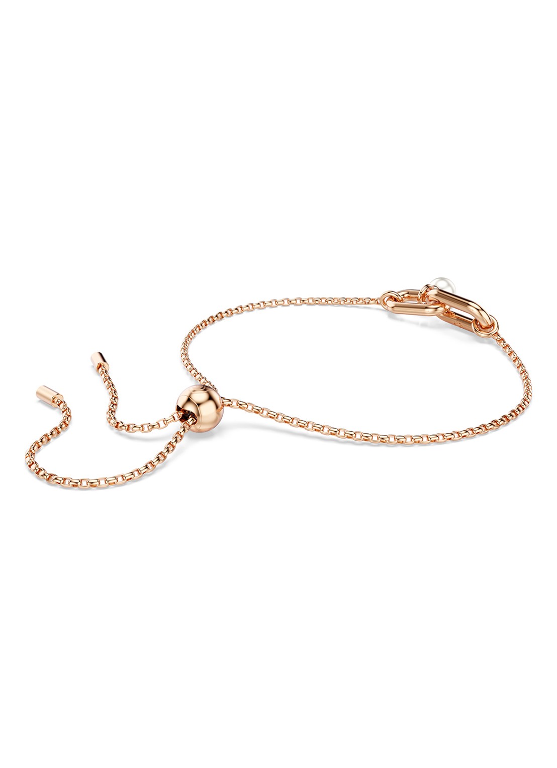 Swarovski Constella armband met imitatieparel M - detail 4 roségoud