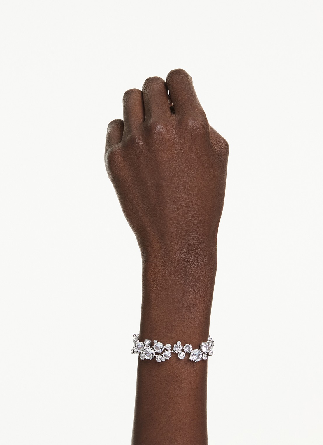 Swarovski Constella armband met kristal M - voorkant 6 zilver