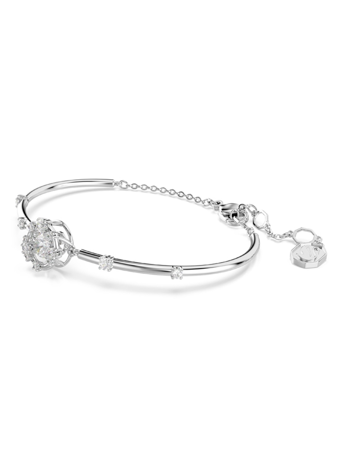 Swarovski Constella bangle met kristal - detail zilver