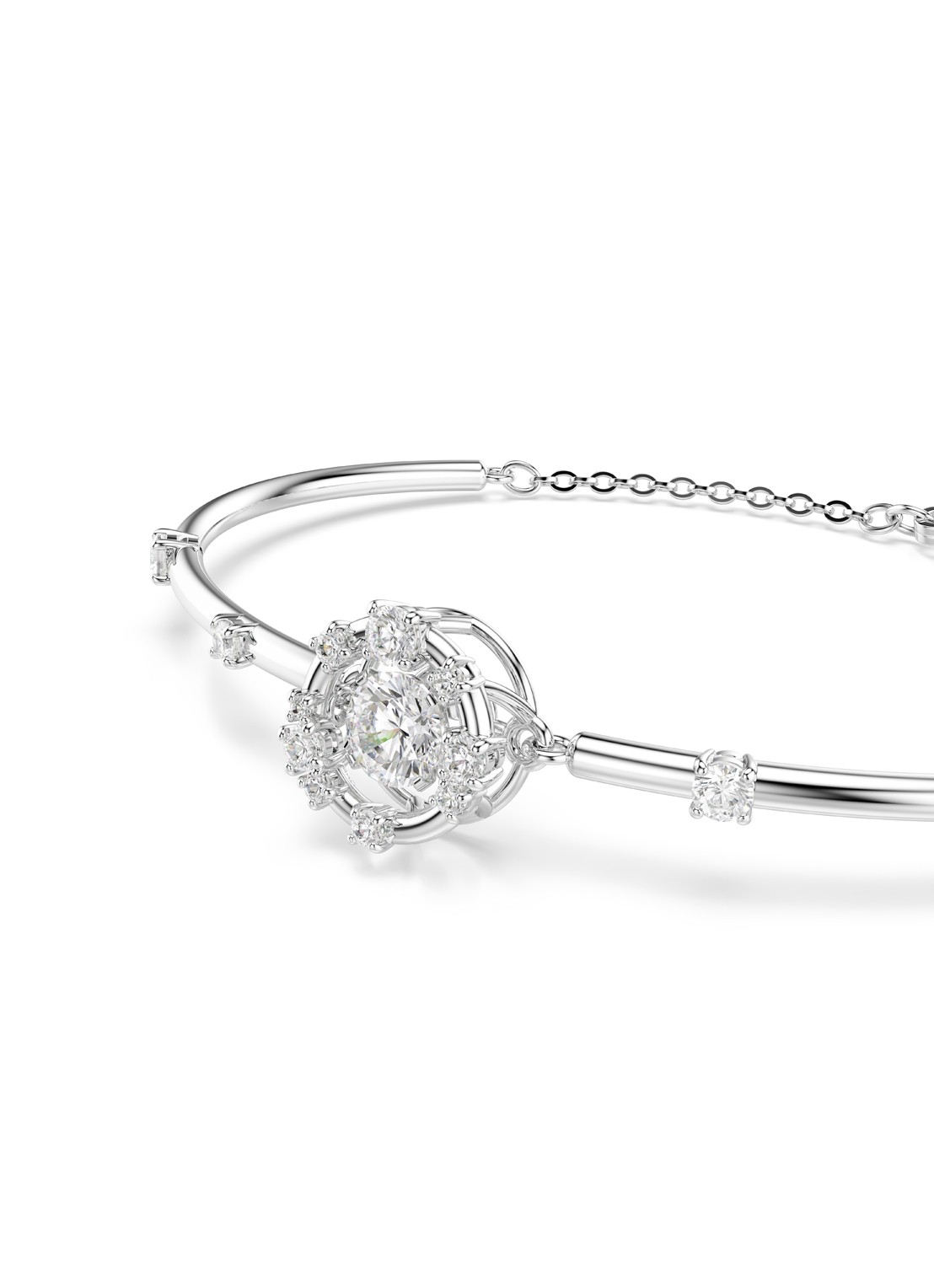 Swarovski Constella bangle met kristal - detail 3 zilver