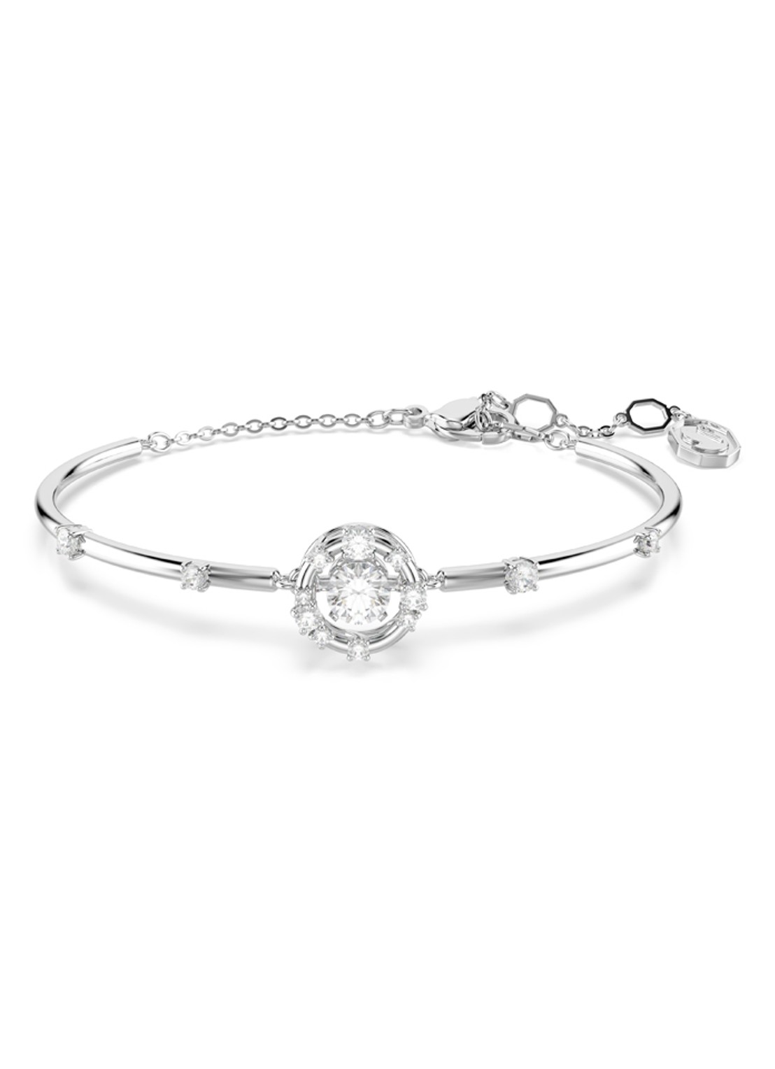 Swarovski Constella bangle met kristal - voorkant 5 zilver