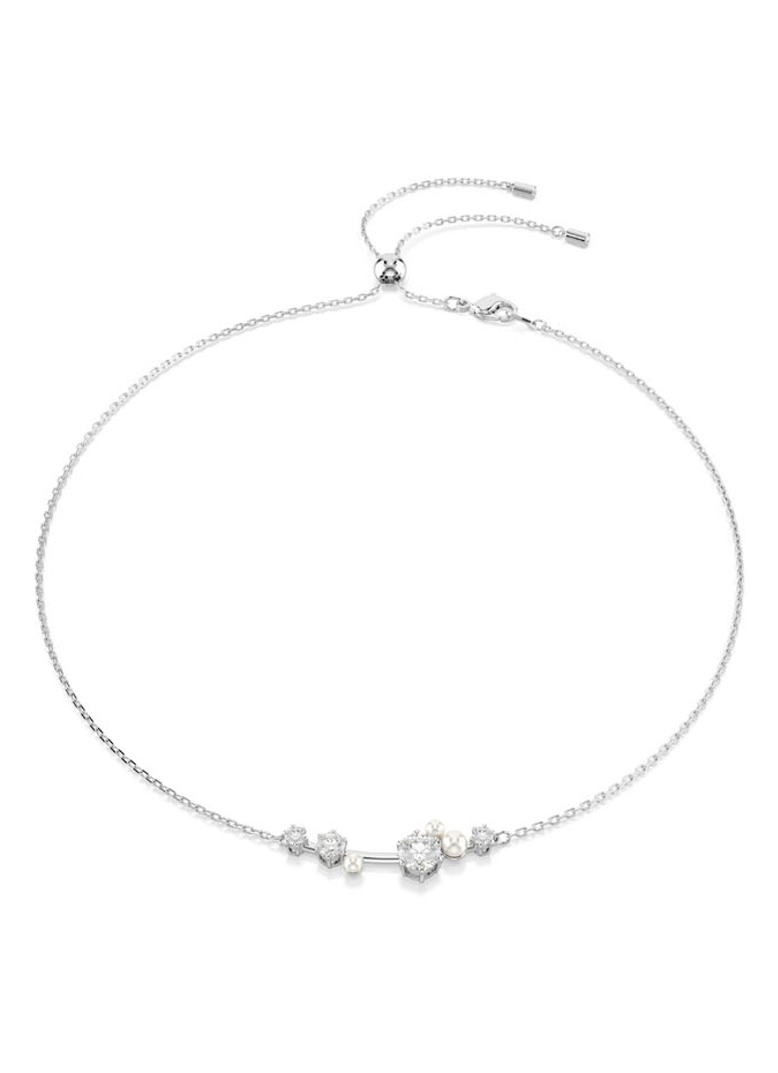 Swarovski Constella ketting met kristal - voorkant 4 zilver