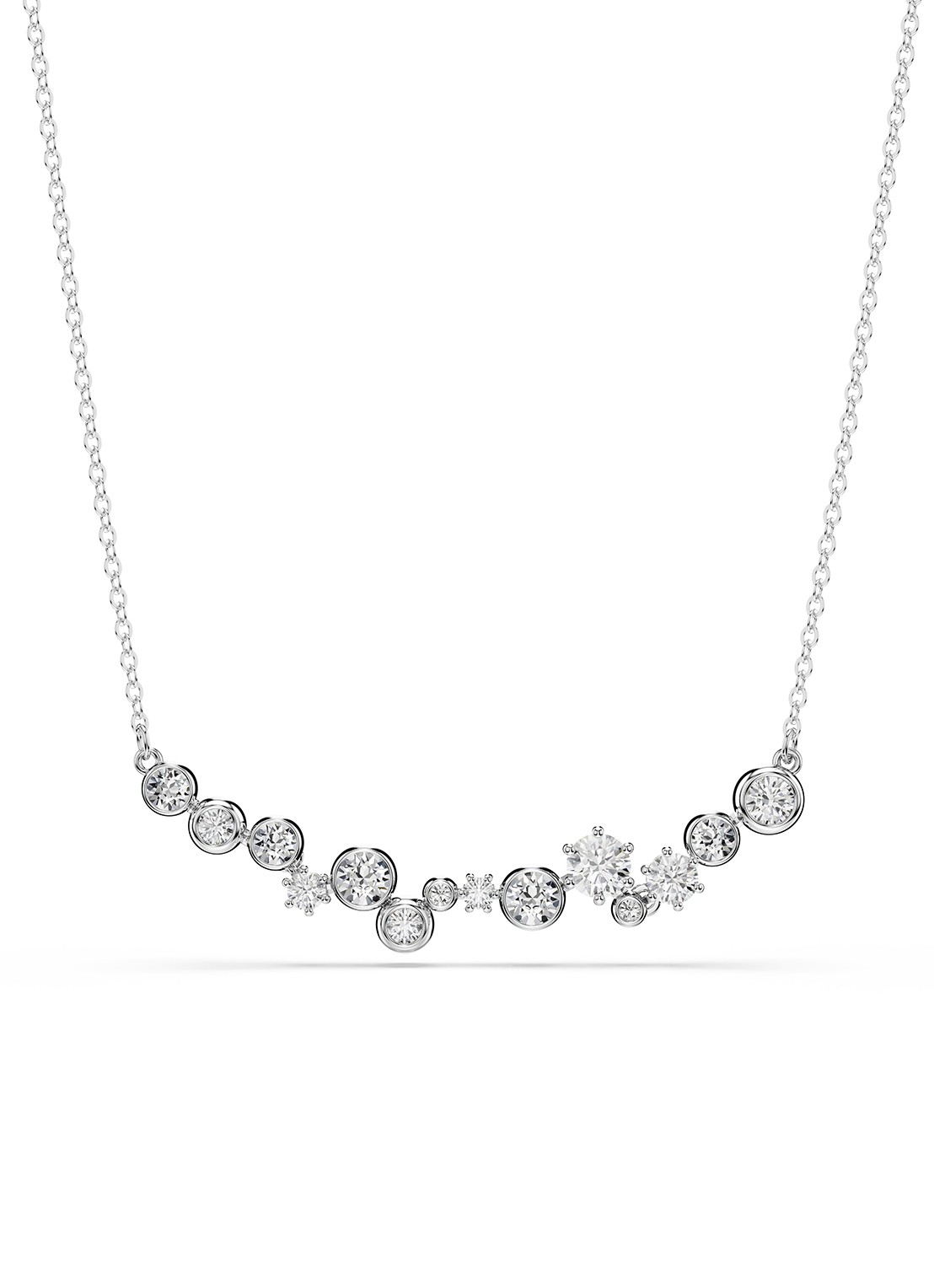Swarovski Constella ketting met zirkonia - voorkant zilver