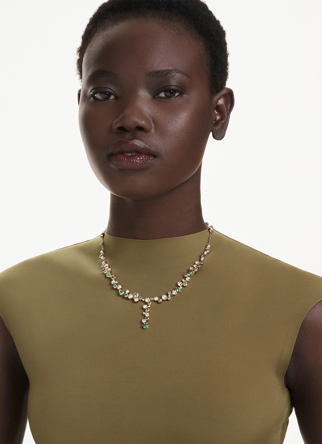 Swarovski Constella ketting met zirkonia - voorkant 2 goud