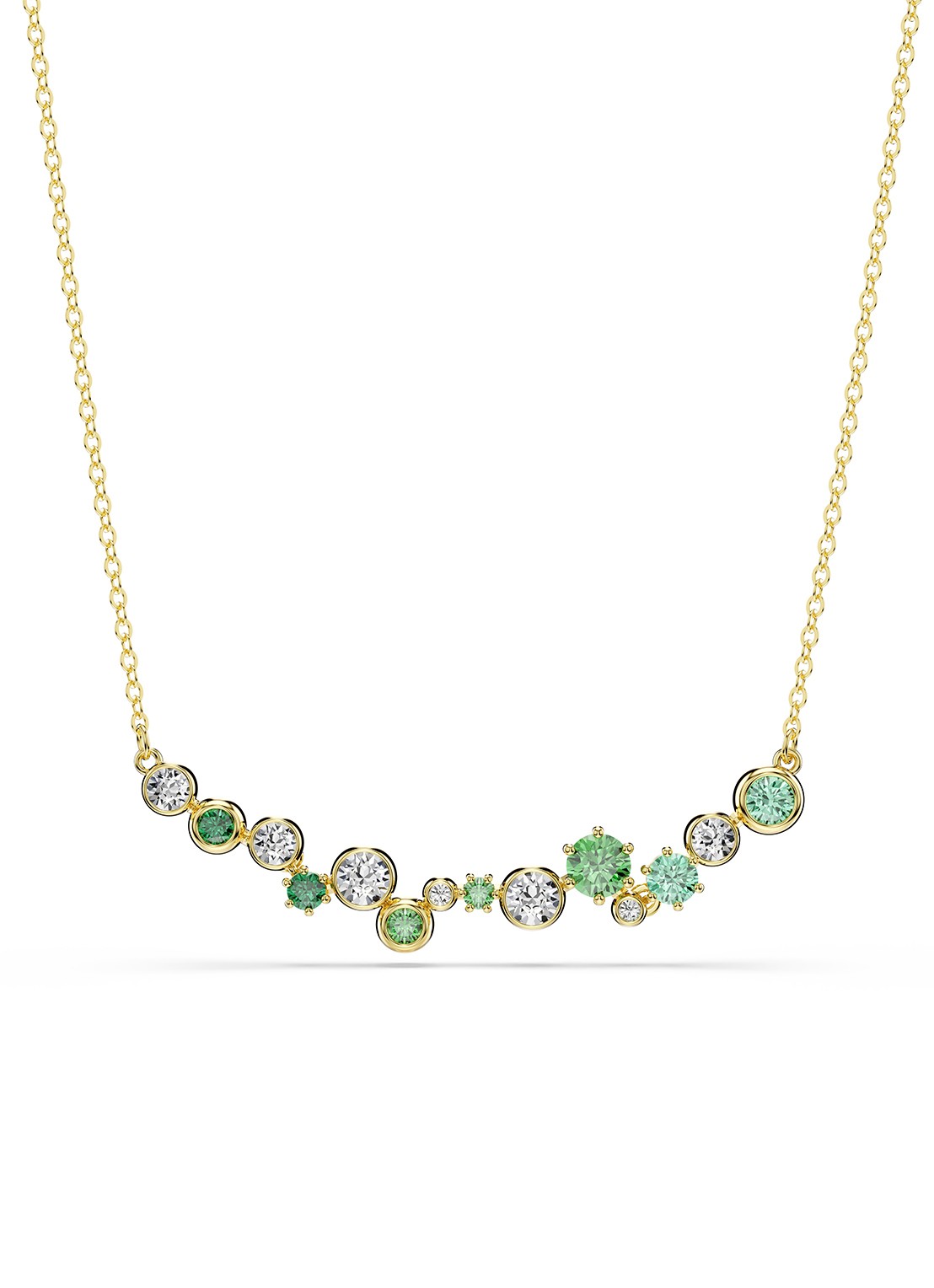 Swarovski Constella ketting met zirkonia - voorkant goud