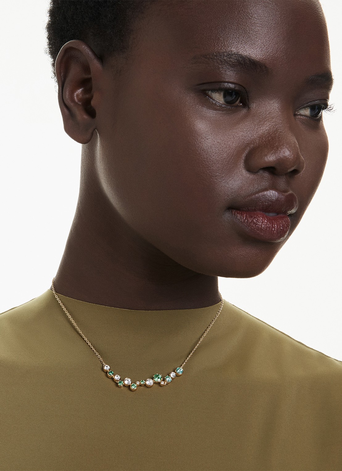 Swarovski Constella ketting met zirkonia - voorkant 2 goud