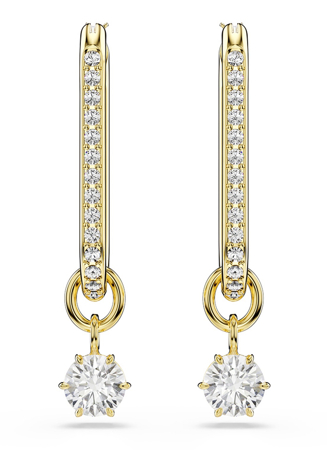 Swarovski Constella oorhangers met zirkonia - detail goud