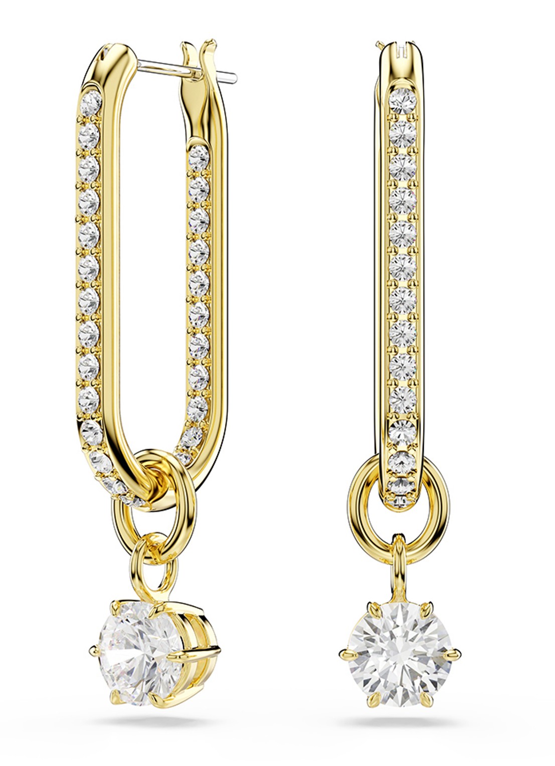 Swarovski Constella oorhangers met zirkonia - voorkant 4 goud
