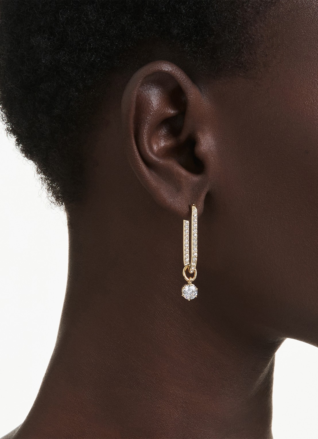 Swarovski Constella oorhangers met zirkonia - voorkant 5 goud